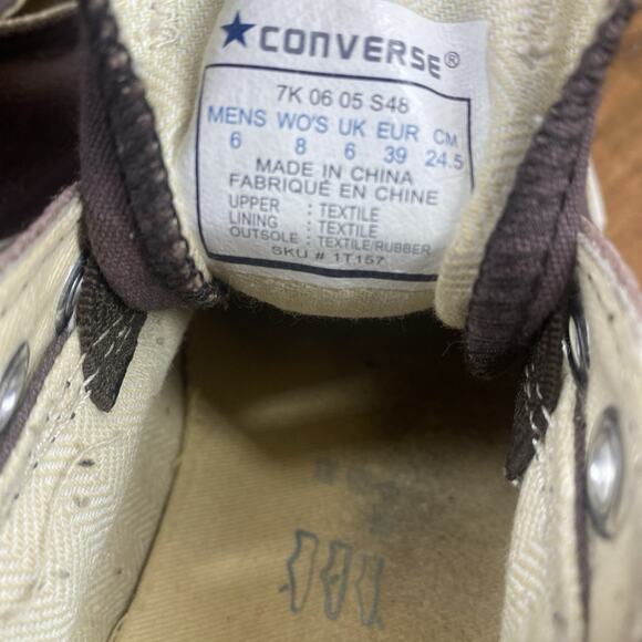 Converse All Star Womens Brown Y2K Distressed Laceless Size 8 Low Top Shoes - Picture 9 of 10